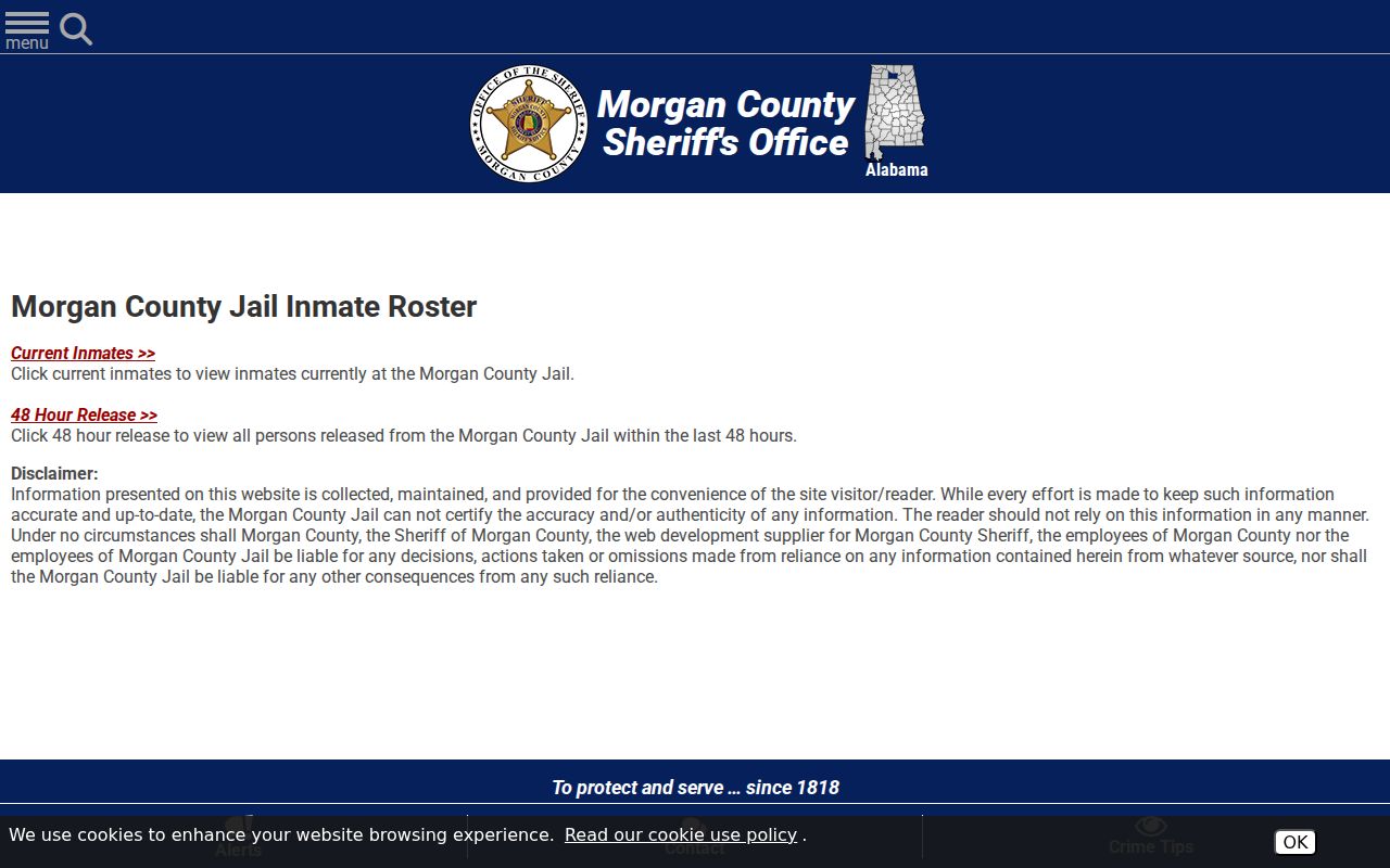 Morgan County arrest records roster chooser