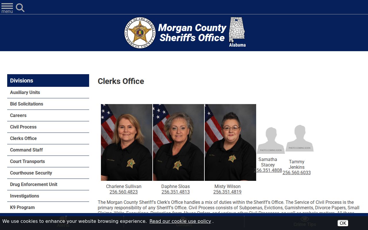 Morgan County arrest records sheriff administrative office