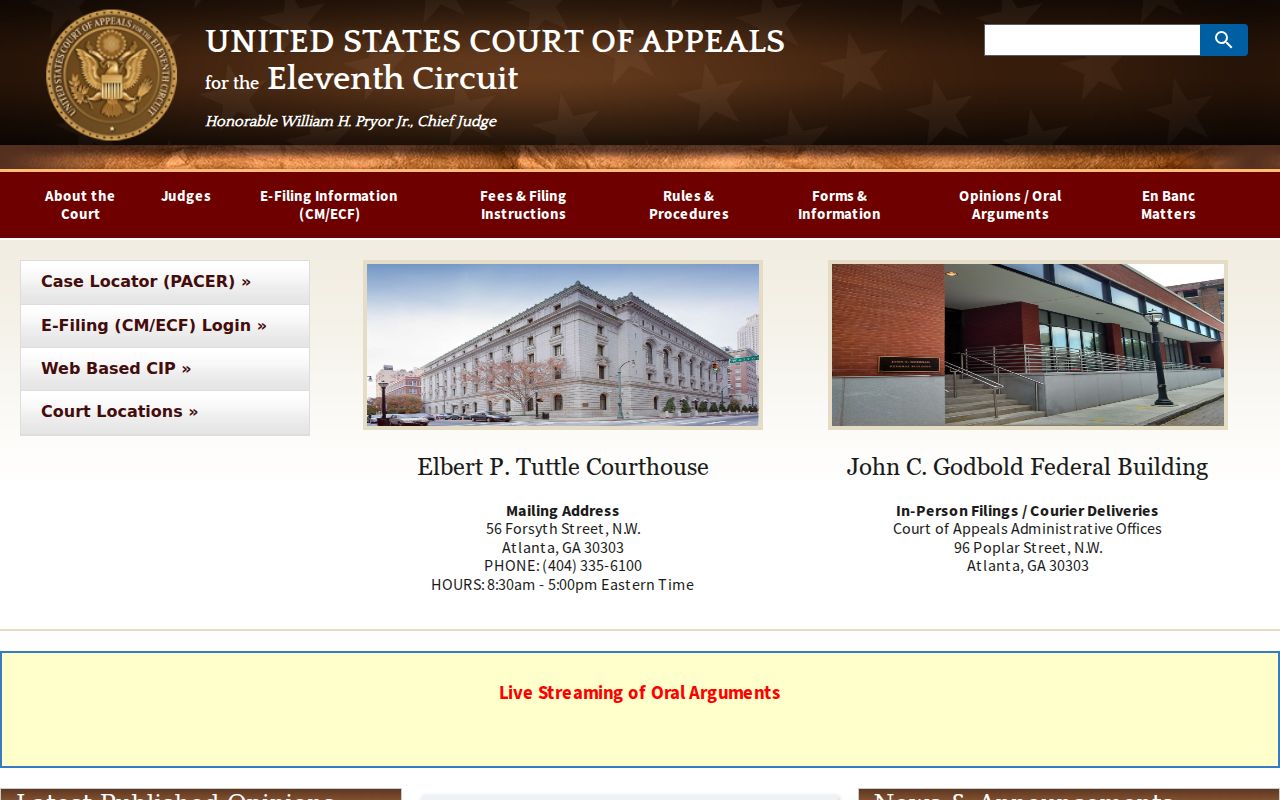 Morgan County court dockets at the Eleventh Circuit Court of Appeals