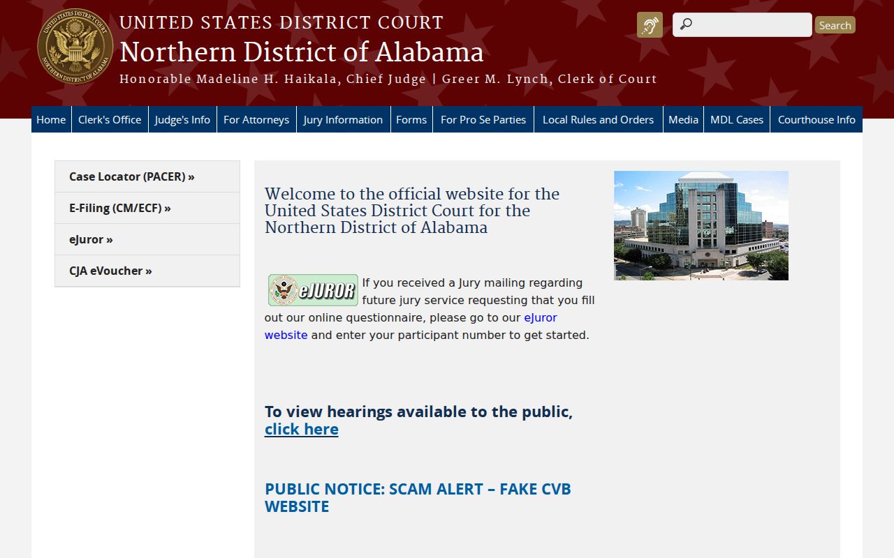 Morgan County federal court dockets in the Northern District of Alabama
