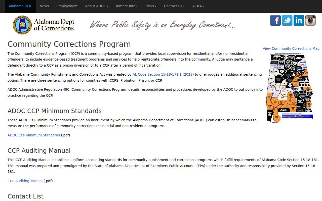 Morgan County criminal records state Community Corrections directory