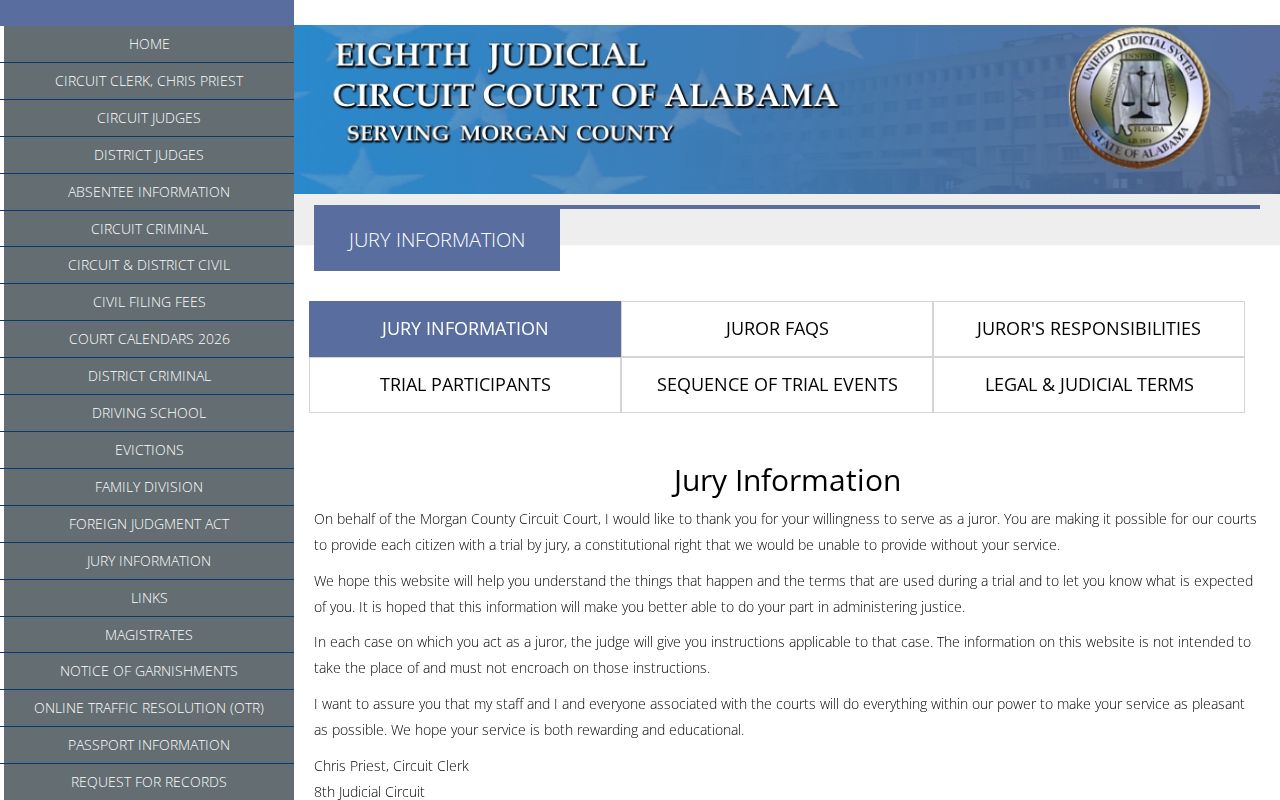 Morgan County Circuit Court jury service information