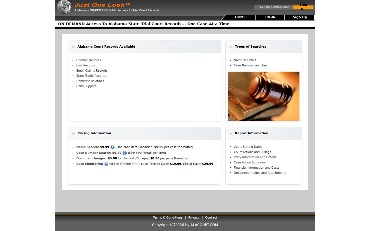 Morgan County court records access through Alacourt ACCESS