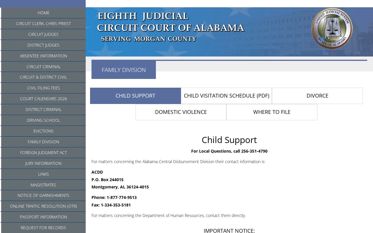 Morgan County Family Division divorce records information