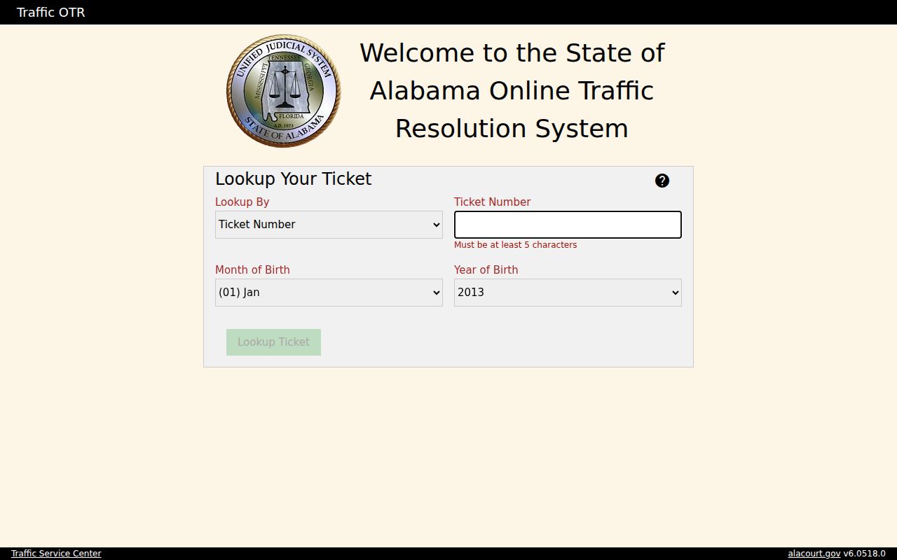 Alabama OTR portal for Morgan County traffic court compliance